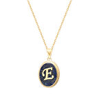 E Harfi Altın Lapis Kolye (KLY0125)