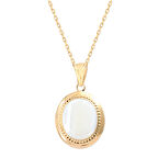 2.7 Cm Çerçeveli Model Altın Ay Taşı Kolye (KLY0133)