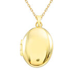 Oval İşlemesiz Altın Madalyon Kolye (KLY0196)