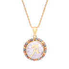 Dorika Çerçeve Altın Harf Kolye (Tüm Harfler) (KLY0244)