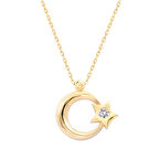 Mini Altın Ay Yıldız Kolye (KLY0281)