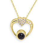 100 Dilde Seni Seviyorum Altın Kalp Kolye (KLY0297)