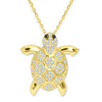 Altın  Taşlı Kaplumbağa Kolye (KLY0304)