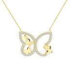Altın Minimal Kelebek Kolye (KLY0365)