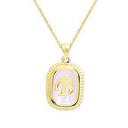 Beyaz Sedefli Altın Harf Kolye (A-Z &apos;ye) (KLY0378)
