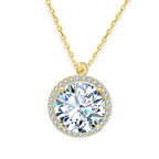 Altın Tek Taş Yuvarlak Kolye (KLY0391)