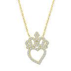 Taç Detaylı Minimal Kalp Kolye (KLY0432)