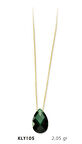 14 Ayar Altın Yeşil Taşlı Kolye KLY105