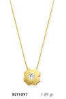 Harem Altın 14 Ayar Altın Tektaş Çiçek Kolye KLY1097