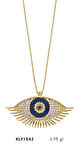 Harem Altın 14 Ayar Altın Nazarlı Göz Kolye KLY1542
