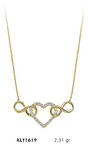 Harem Altın 14 Ayar Altın Kalp Sonsuzluk Kolye KLY1619