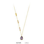 Harem Altın 14 Ayar Altın Mor Damla Taş Kolye KLY1695
