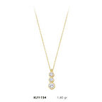 14 Ayar Üçtaş Kolye KLY1734