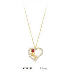 14 Ayar Altın Kalpli Lale Kolye KLY1792