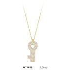 14 Ayar Altın Kalpli Anahtar Kolye KLY1825