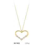 14 Ayar Altın Taşlı Kalp Kolye KLY1832