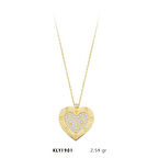 Harem Altın 14 Ayar Altın Taşlı Kalp Kolye KLY1901