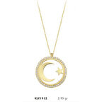 Harem Altın 14 Ayar Altın Ay Yıldız Kolye KLY1912