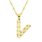 Harem Altın Üç Boyutlu V Harf Kolye KLY1992
