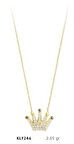 14 Ayar Altın Kral Tacı Kolye KLY246