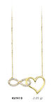 Harem Altın 14 Ayar Altın Kalp Sonsuzluk Kolye KLY413