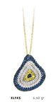 Harem Altın 14 Ayar Altın Nazar Boncuğu Kolye KLY45