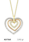 Harem Altın 14 Ayar Altın Üç Kalp Kolye KLY760