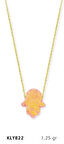 Harem Altın 14 Ayar Altın Rose Opal Taşlı Fatma Eli Kolye KLY822