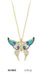 14 Ayar Altın Mavi Kelebek Kolye KLY883
