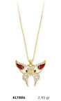 14 Ayar Kırmızı Kelebek Kolye KLY886