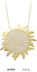 14 Ayar Altın Güneş Kolye KLY895