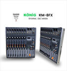 KÖNİG  KM-8 FX DIAMOND 8 KANAL DEC MİXER