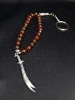 MRYart Zülfikar Kılıçlı Amber Renk Tesbih Anahtarlık – Erkekler İçin Özel Tasarım