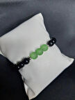MRYart Doğal Görünümlü Siyah Hematit & Doğal Yeşim Taşı Boncuklu El Yapımı Bileklik - Unisex