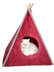 Tepee Five Kedi Evi, Kedi Barınağı, Kedi Çadırı, Minderli Kedi Yatağı