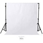 Gdx Seyyar Beyaz Fon Perde (Katlanabilir Kumaş) 3x3 Metre