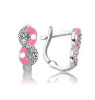 KENPAZAR Gümüş Pembe Sonsuzluk Çocuk Küpesi