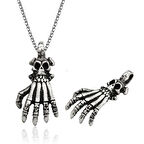 KENPAZAR 925 Ayar Gümüş Kuru Kafa El Erkek Gümüş Kolye