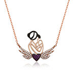 KENPAZAR 925 Ayar Gümüş Kalpli Anne Ve Çocuk Gümüş Kolye