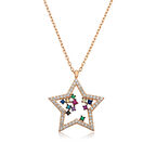 KENPAZAR 925 Ayar Gümüş Rose Yıldız Kolye