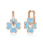 KENPAZAR ​Gümüş Fosforlu Mavi Yonca Küpe