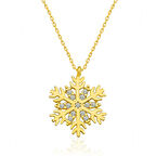 KENPAZAR ​925 Ayar Gümüş Gold Kar Tanesi Kadın Gümüş Kolye