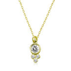 KENPAZAR 925 Ayar Gümüş Çiğ Damlası Yuvarlak Tektaş Kadın Gümüş Kolye