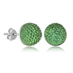 KENPAZAR Gümüş Yeşil Kristal Çivili Kadın Küpe