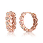 KENPAZAR Gümüş Kalpli Zirkon Taşlı Halka Kadın Küpe