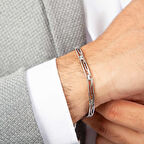 KENPAZAR 925 Ayar Gümüş Oksitli Erkek Bileklik