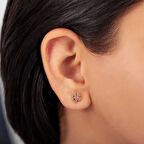 KENPAZAR Gümüş Rose Yonca Çivili Kadın Küpe