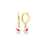 KENPAZAR Gümüş Gold Kuğu Sallantılı Kadın Küpe