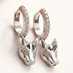 KENPAZAR ​Gümüş Sallantılı Kaplan Figürlü Kadın Küpe