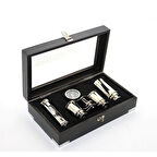 KENPAZAR Ahşap Kutulu Pirinç Dürbün Pusula Ve Kumsaati Seti